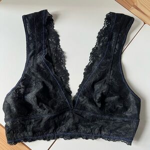 NWOT Free People Black Lace Longline Bralette small